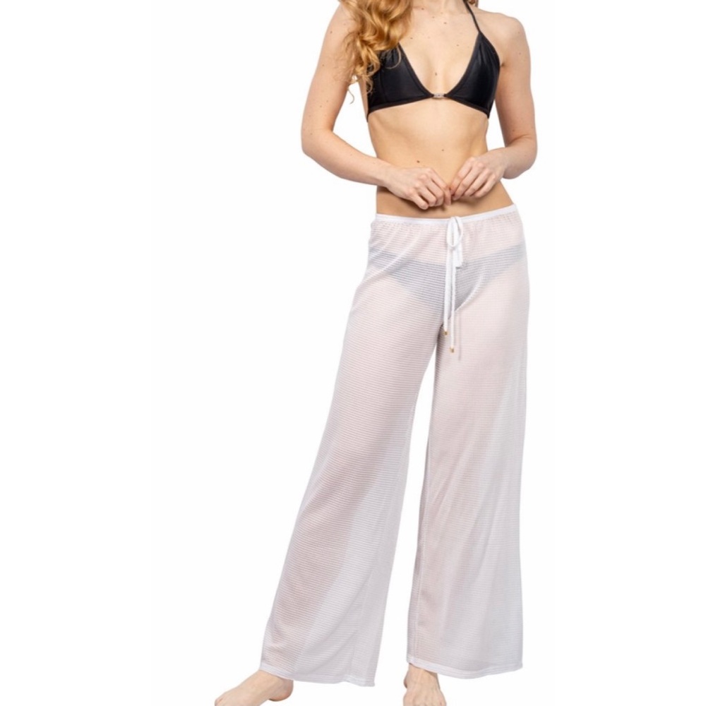 Pull On Beachwear Pant With Mock Drawstring